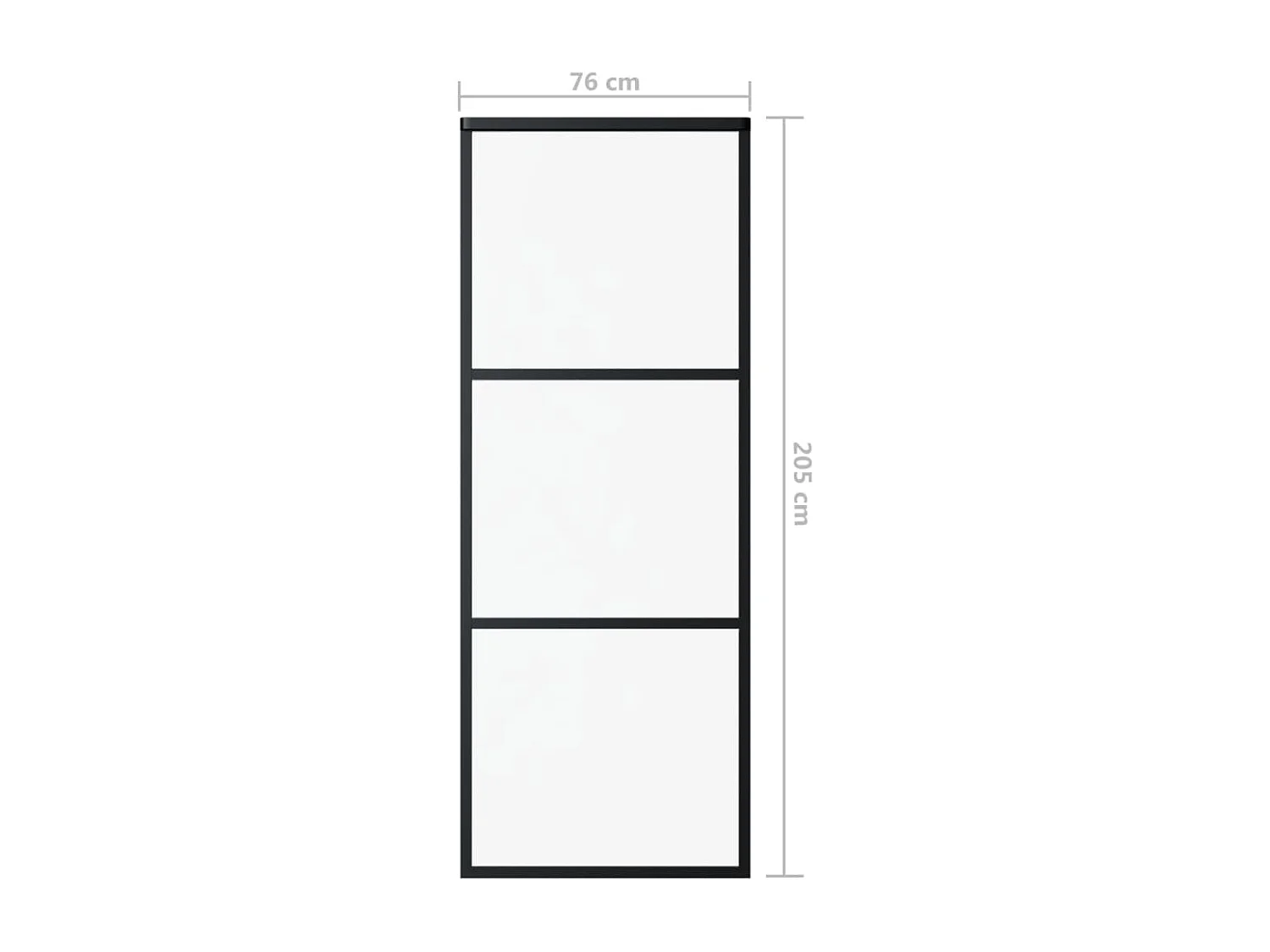 Porta scorrevole e ferramenta ESG Vetro/Alluminio 76x205cm