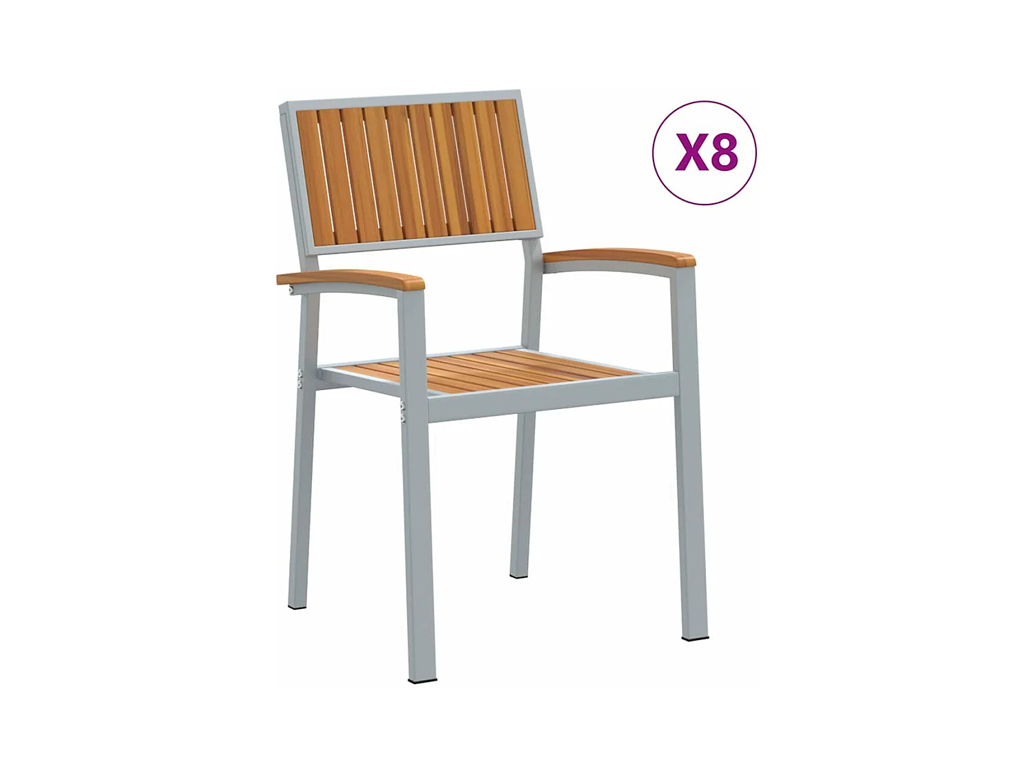 Chaise de jardin 8 pcs Marron 56 x 57 x 87 cm