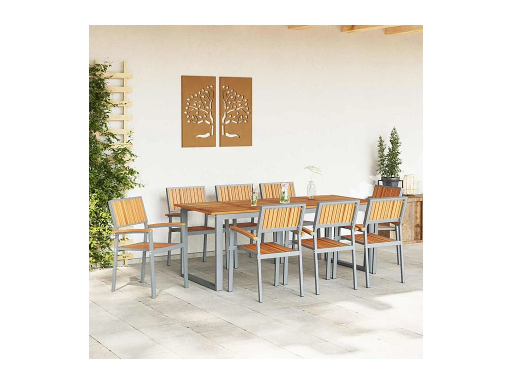 Chaise de jardin 8 pcs Marron 56 x 57 x 87 cm