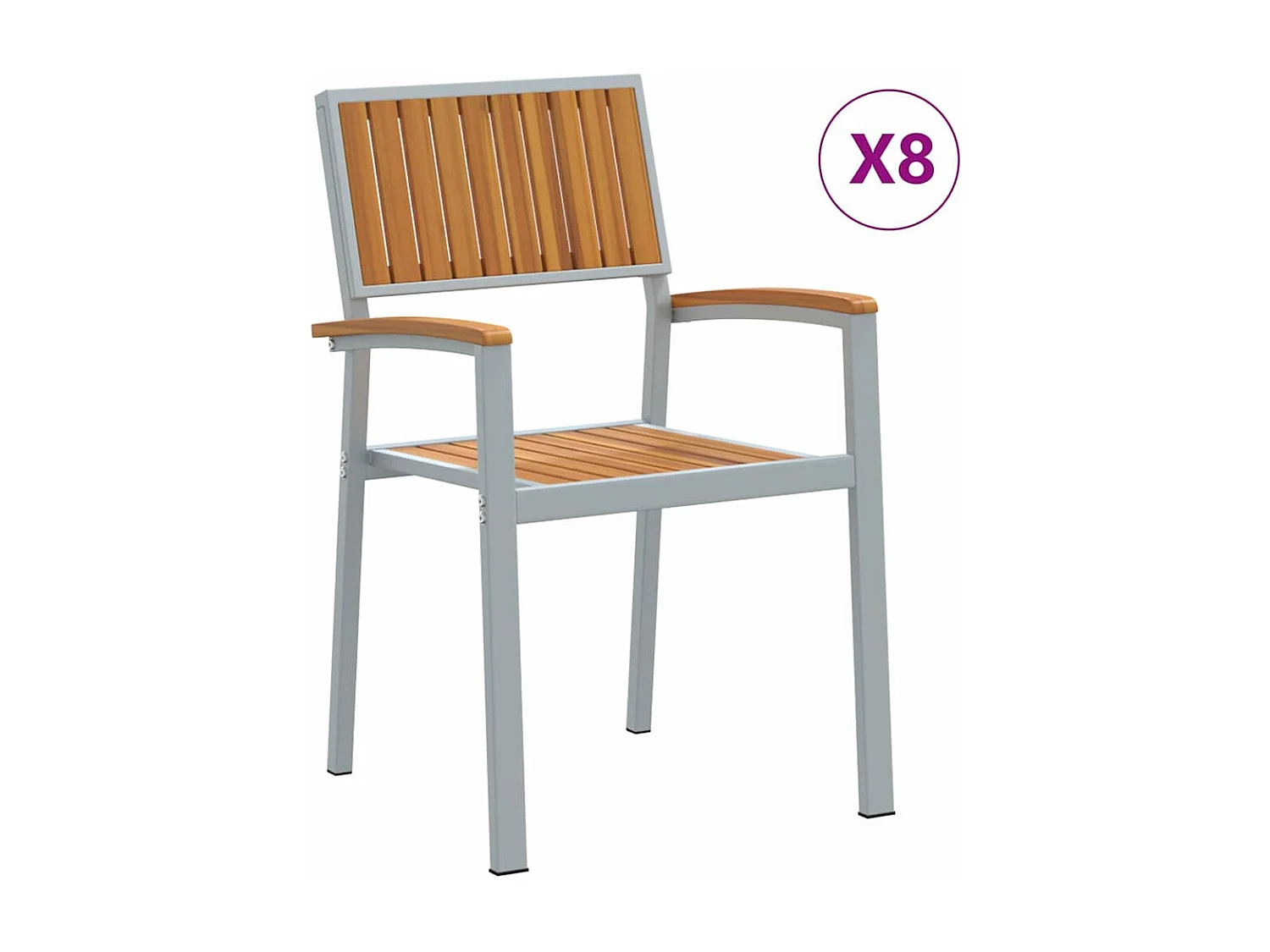 Chaise de jardin 8 pcs Marron 56 x 57 x 87 cm