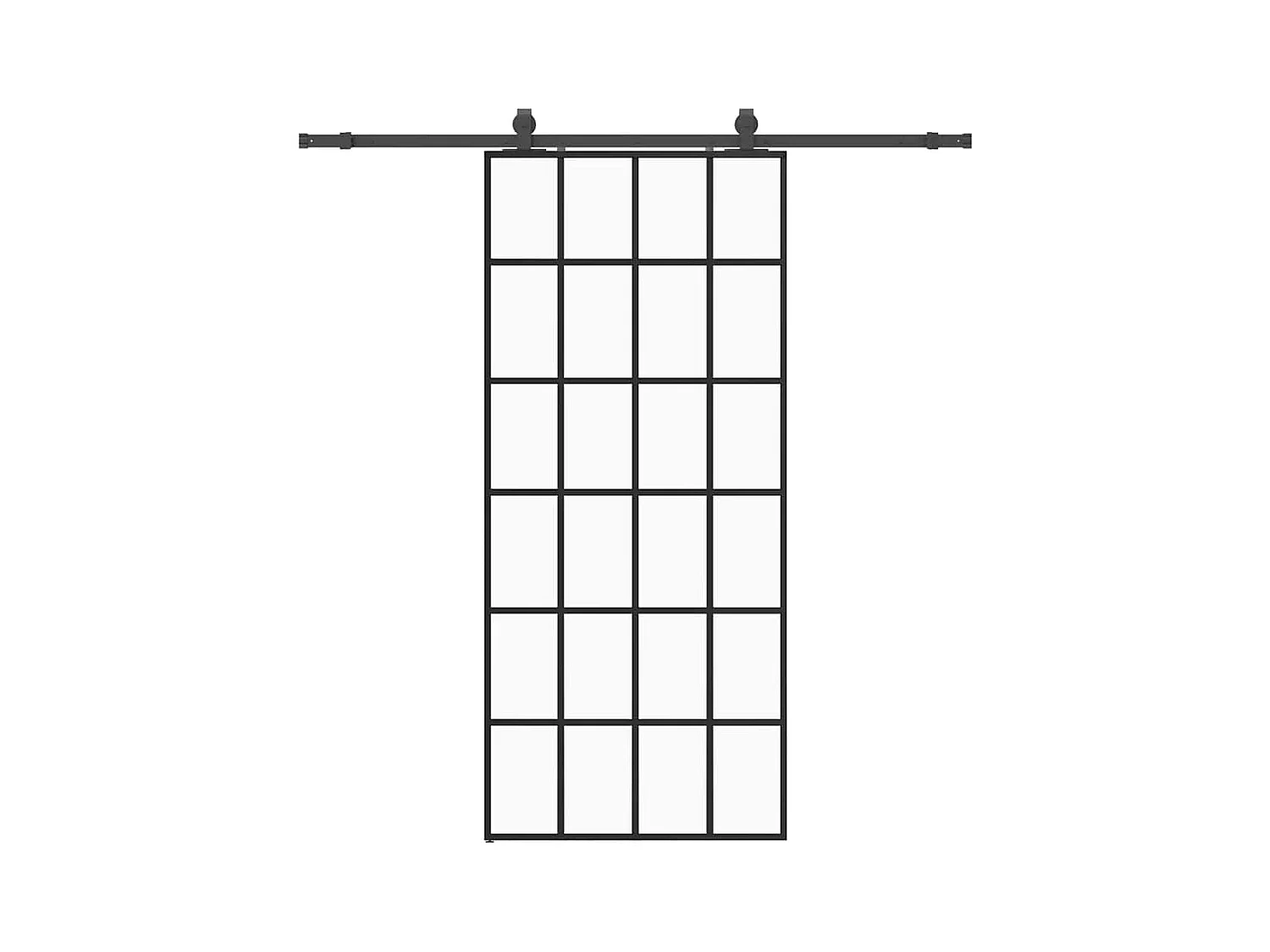 Kit herrajes para puerta corredera negra 90x205 cm cristal ESG