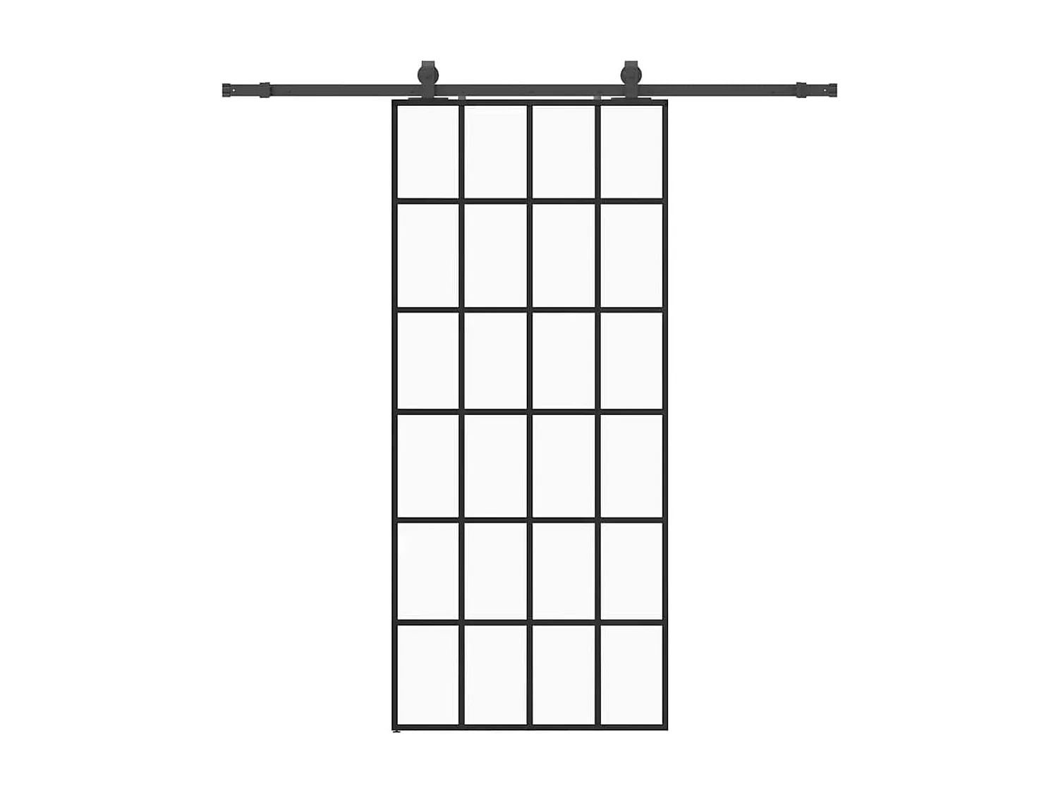 Porte coulissante kit de quincaillerie noir 90x205 cm verre ESG