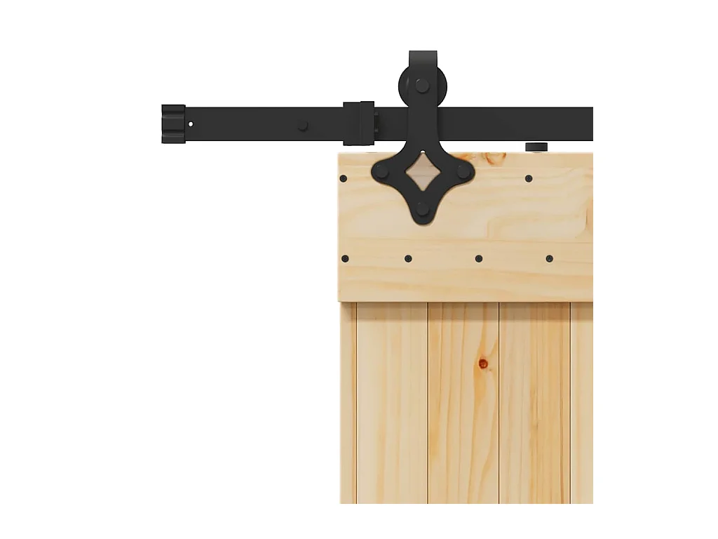 Kit puerta corredera y herrajes 85x210 cm pino macizo