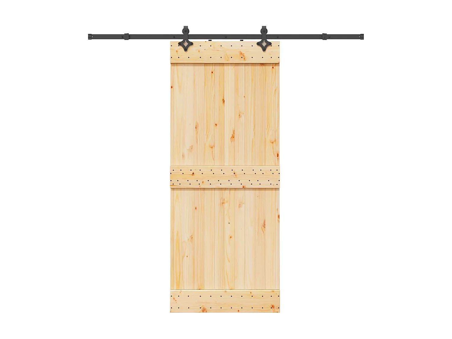 Porte coulissante et kit de quincaillerie 85x210 cm pin massif