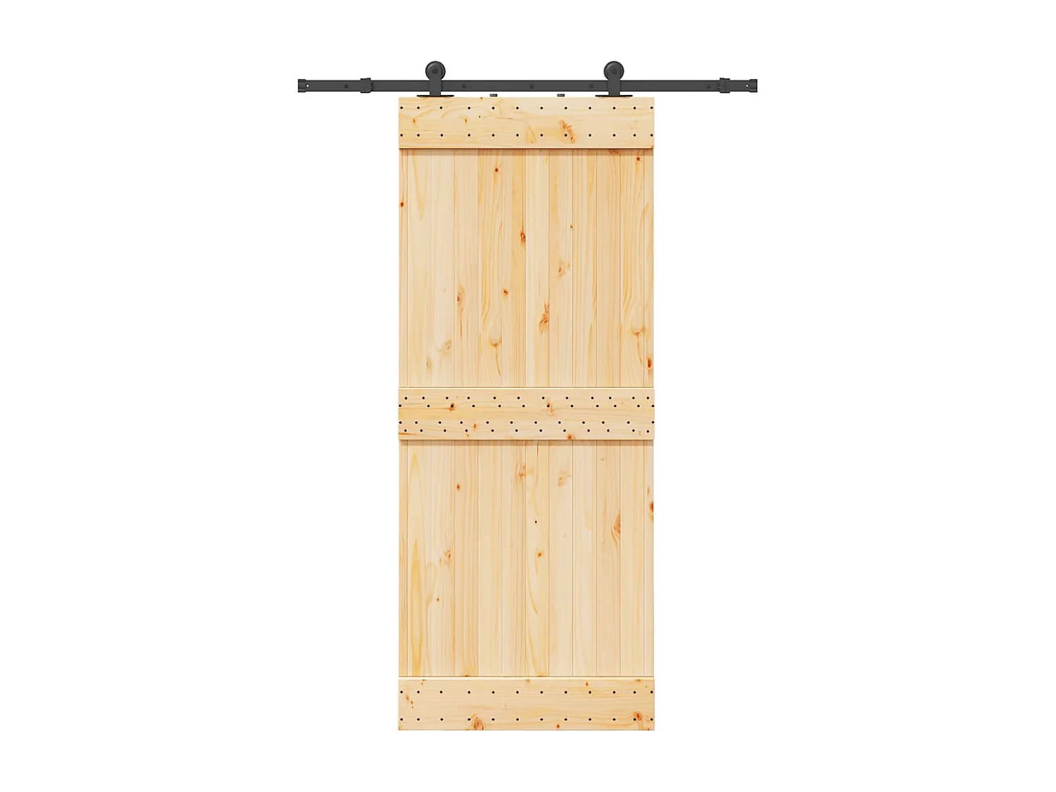 Kit puerta corredera y herrajes 85x210 cm pino macizo