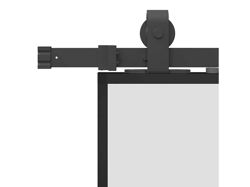 Kit ferramenta per porta scorrevole in vetro temperato nero 76x205 cm