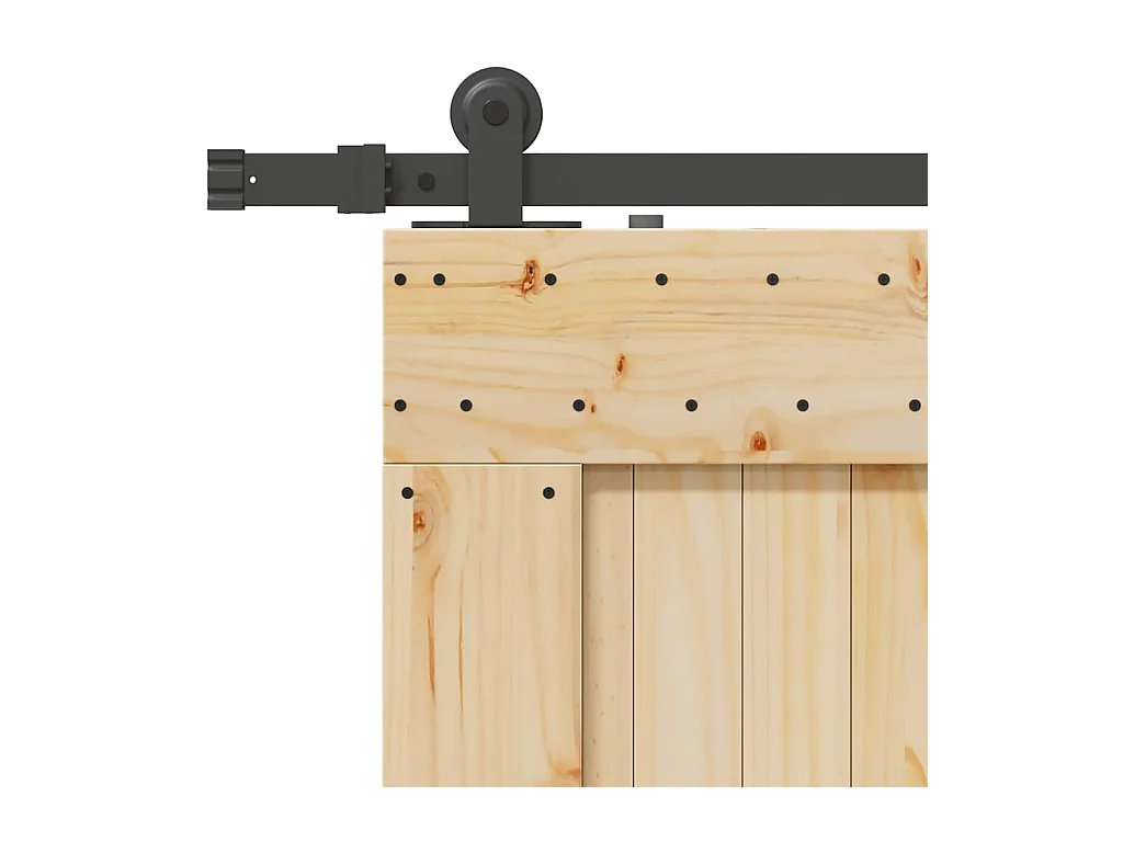 Porte coulissante et kit de quincaillerie 85x210 cm pin massif