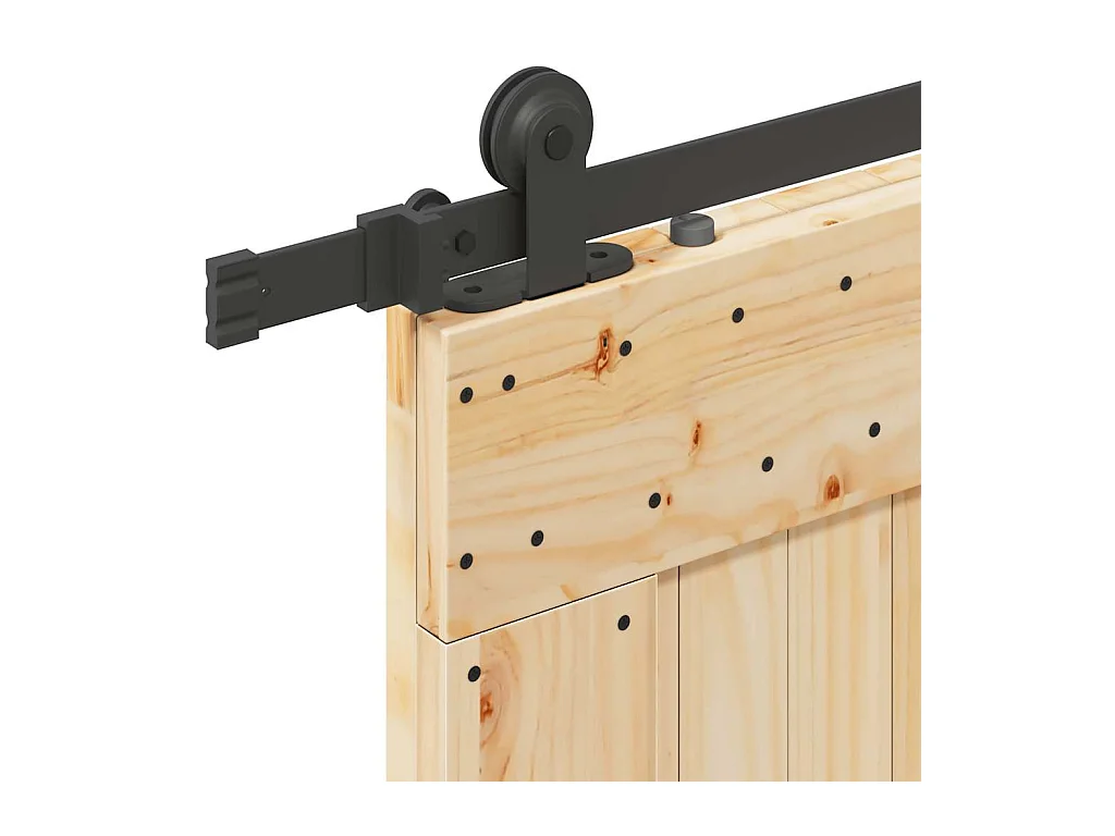 Porte coulissante et kit de quincaillerie 85x210 cm pin massif