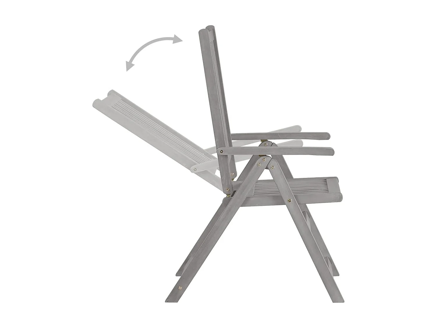 Set di 4 sedie da giardino reclinabili con cuscini in legno di acacia