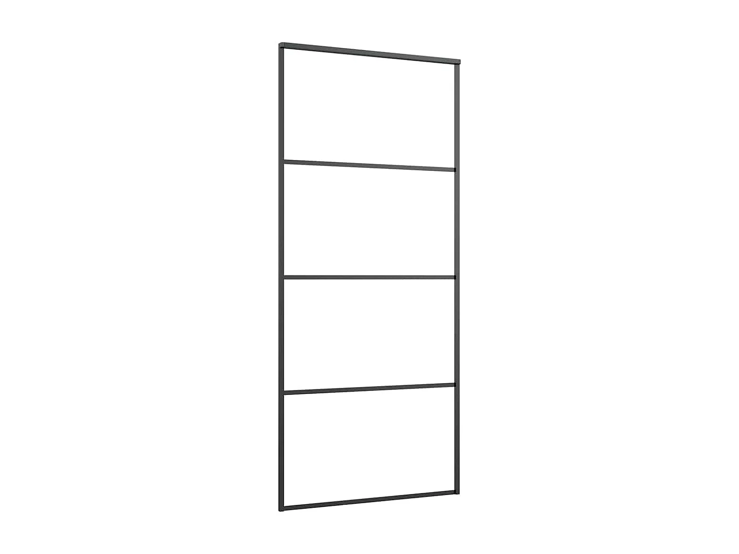 Porte coulissante kit de quincaillerie noir 90x205 cm verre ESG