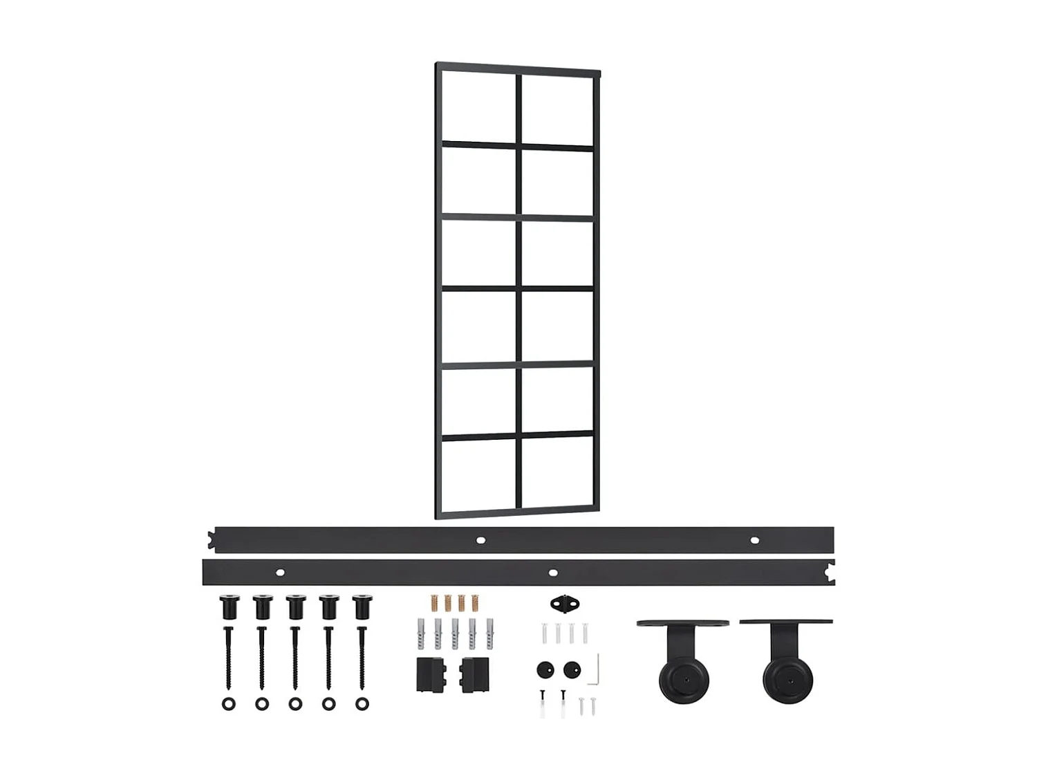 Porte coulissante et quincaillerie Verre ESG/Aluminium 76x205cm