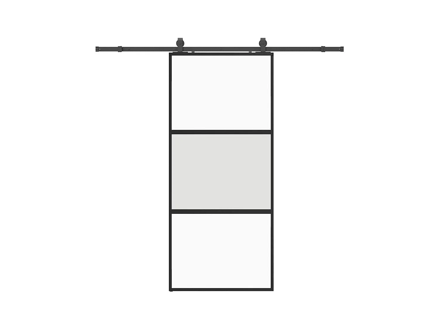 Schuifdeur met zwarte beslagset 90x205 cm