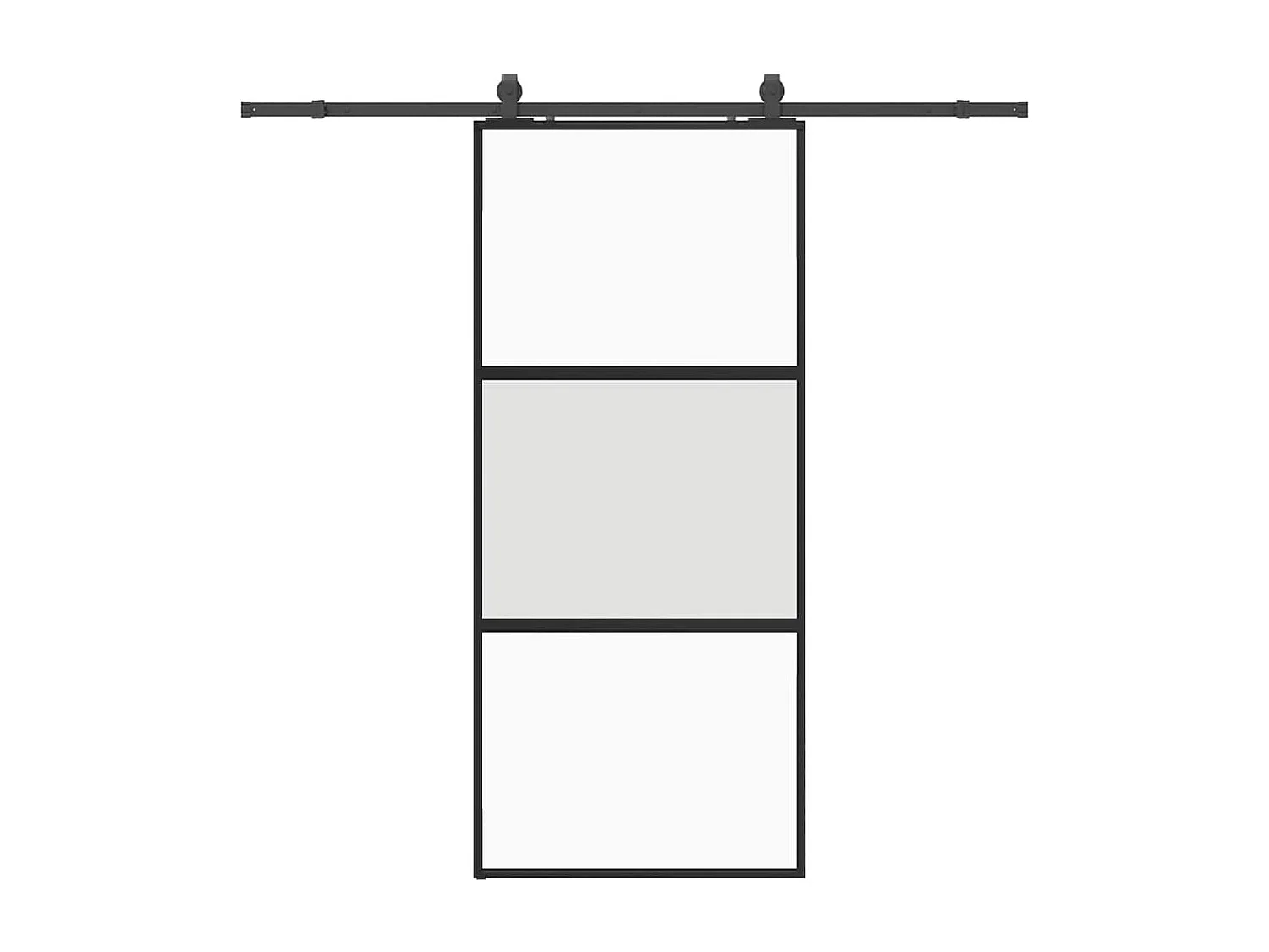 Porte coulissante avec kit de quincaillerie noir 90x205 cm