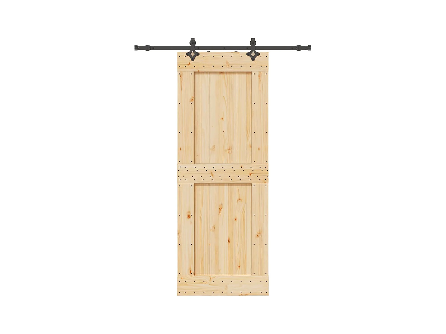 Porte coulissante et kit de quincaillerie 85x210 cm pin massif