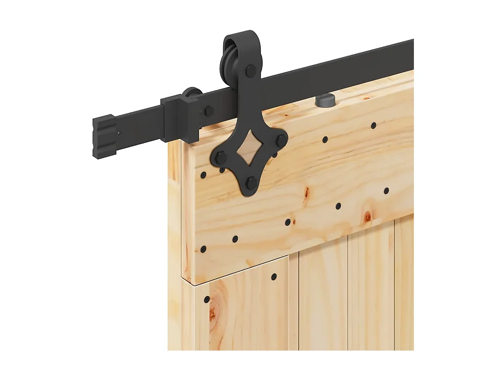 Porte coulissante et kit de quincaillerie 85x210 cm pin massif