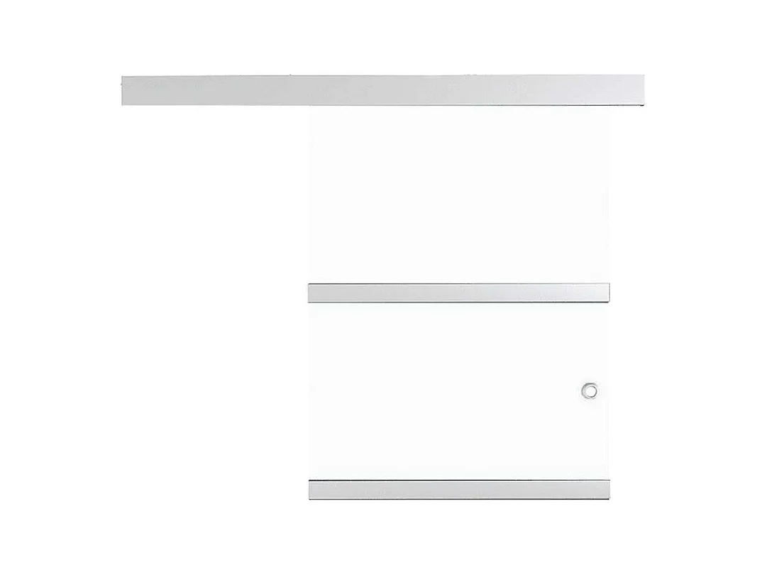 Porta scorrevole in vetro ESG e alluminio 90x212 cm Argento