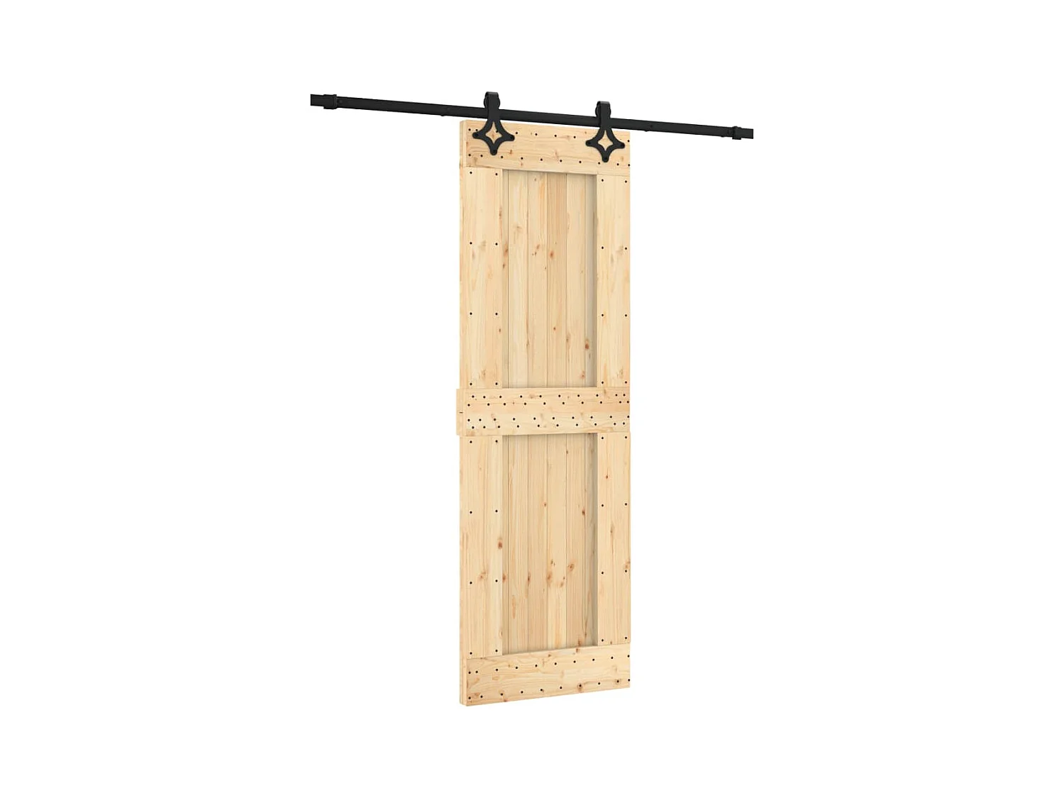 Kit puerta corredera y herrajes 70x210 cm pino macizo