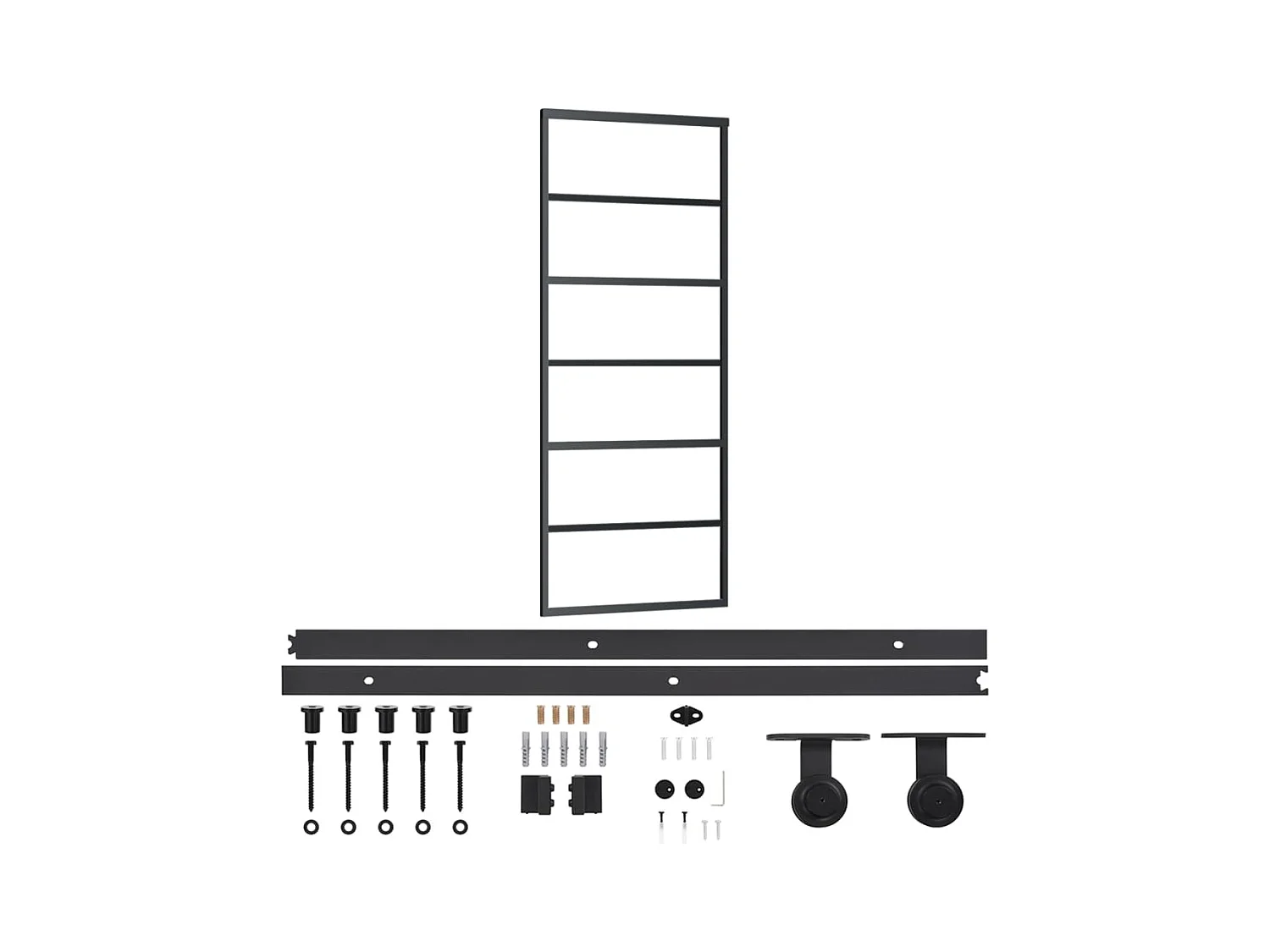 Porta scorrevole e ferramenta in vetro ESG/alluminio 76x205cm