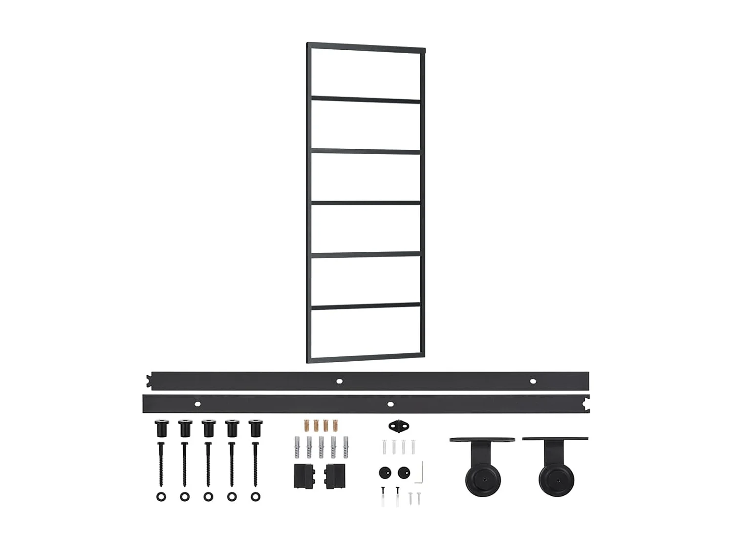 Porte coulissante et quincaillerie Verre ESG/Aluminium 76x205cm