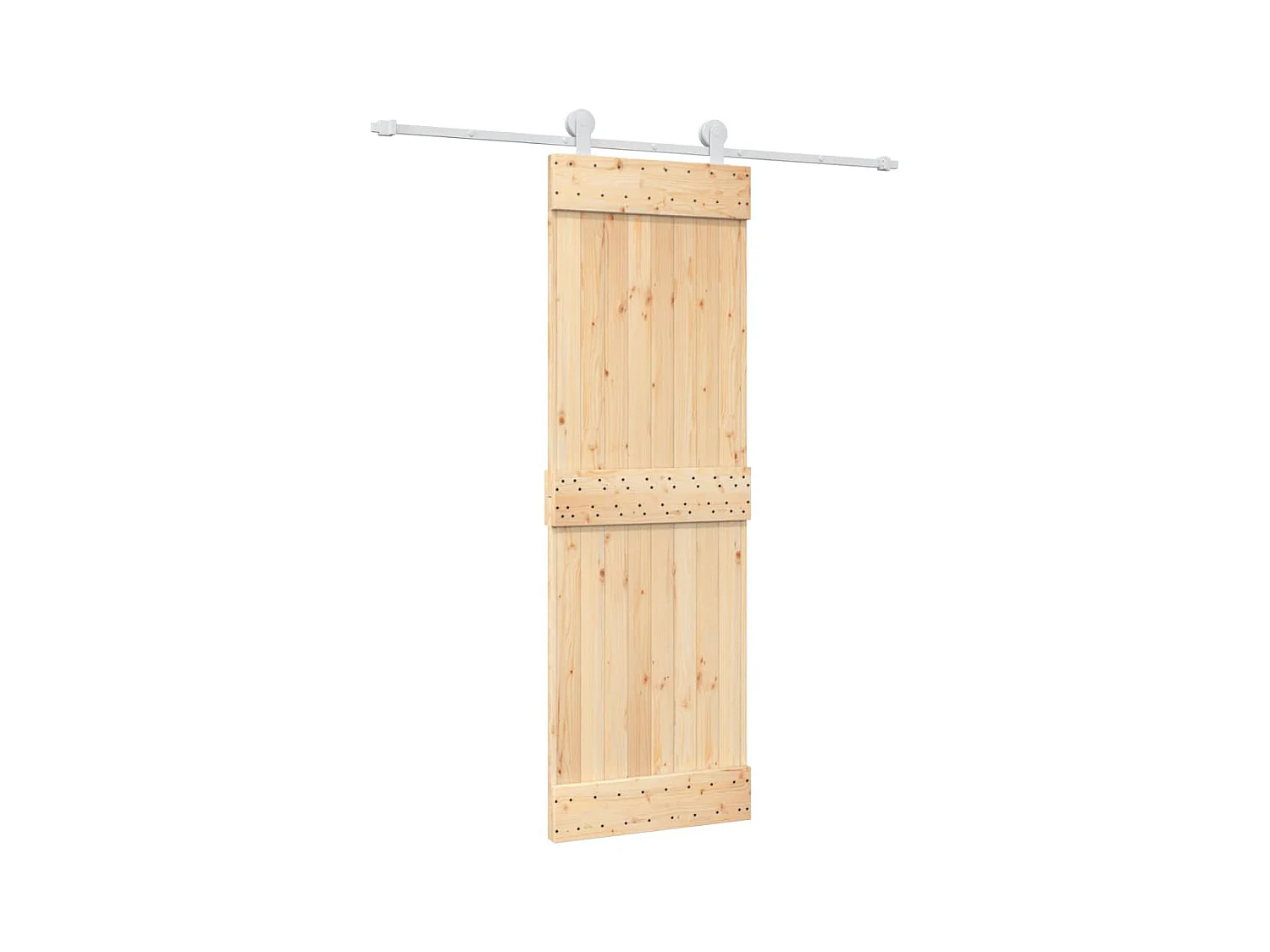 Porte coulissante et kit de quincaillerie 70x210 cm pin massif
