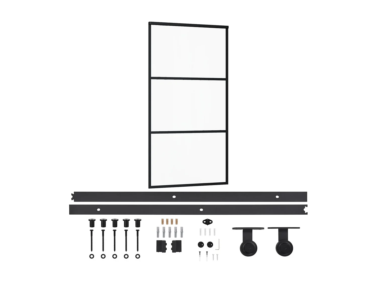 Porte coulissante et quincaillerie Verre et Aluminium 102x205cm