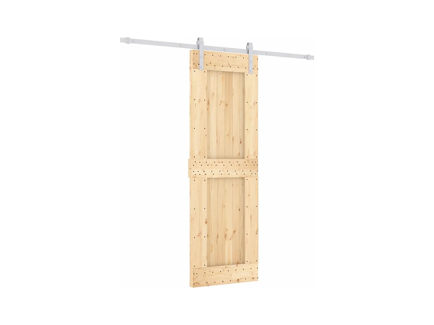 Schuifdeur en beslagset 70x210 cm massief grenen