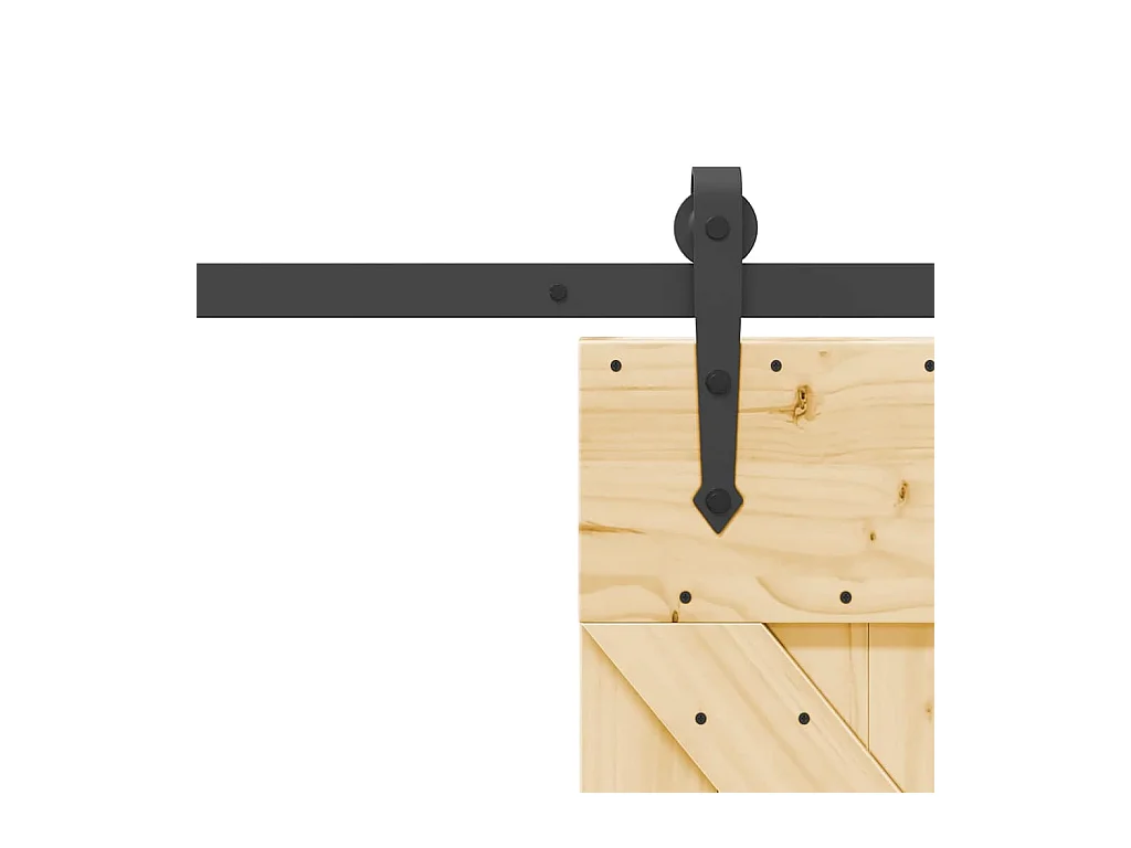 Porte coulissante et kit de quincaillerie 85x210 cm pin massif