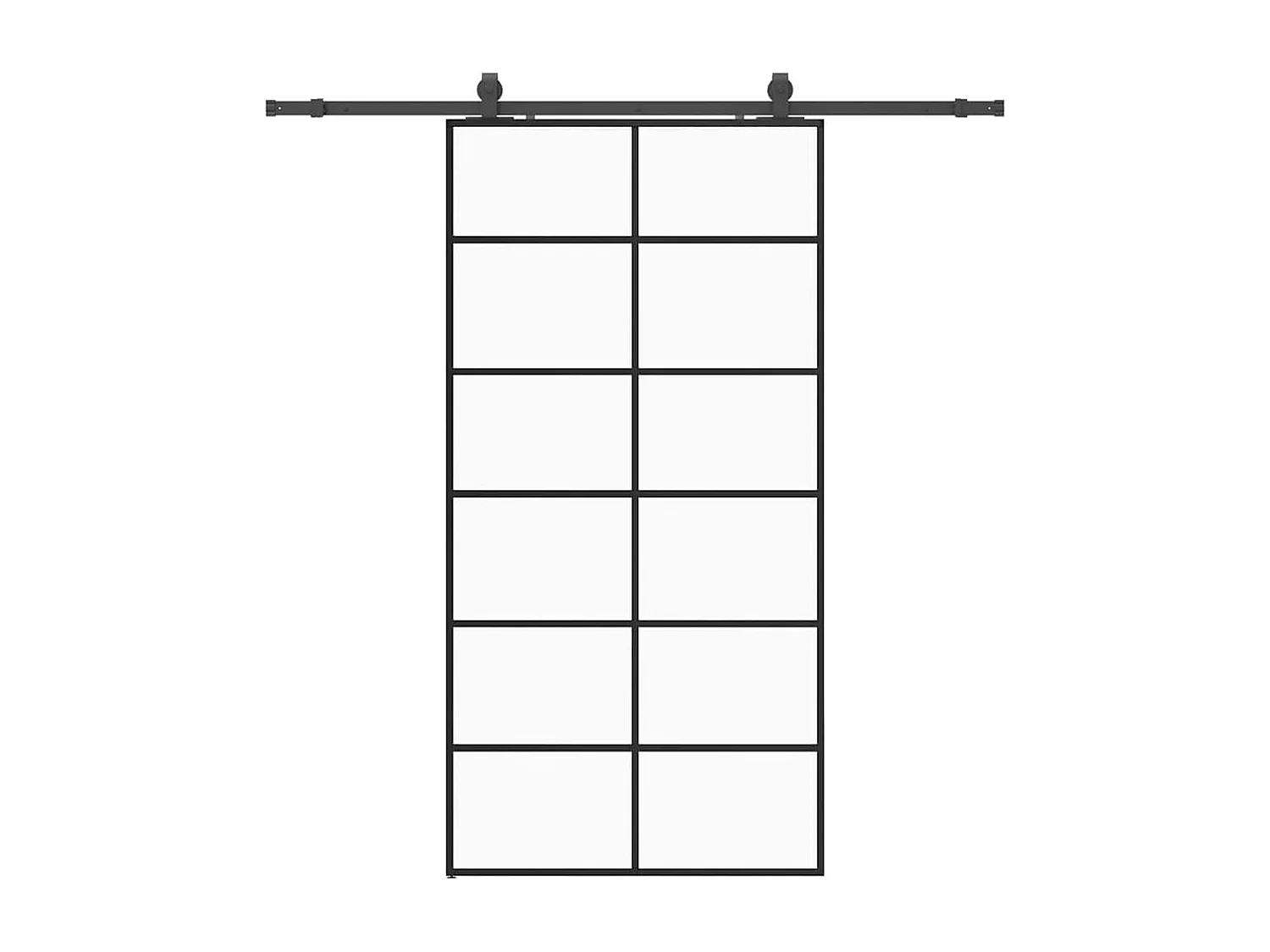 Kit ferramenta per porta scorrevole nero 102x205cm vetro ESG