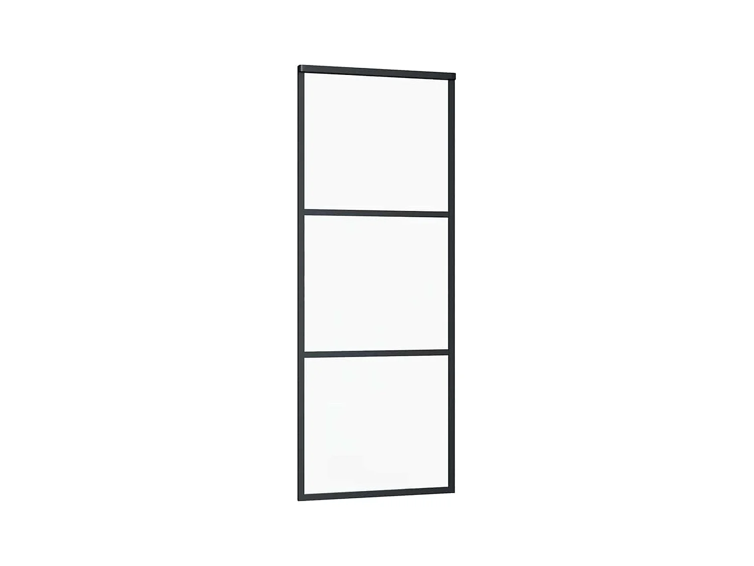 Schuifdeurbeslagset zwart 76x205 cm ESG-glas