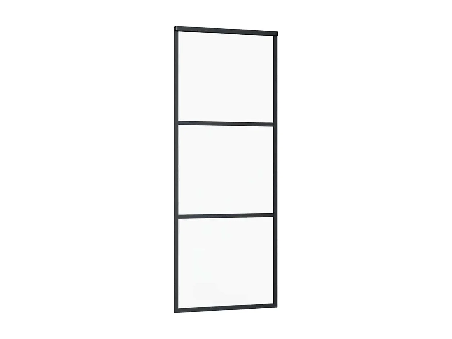 Porte coulissante kit de quincaillerie noir 76x205 cm verre ESG