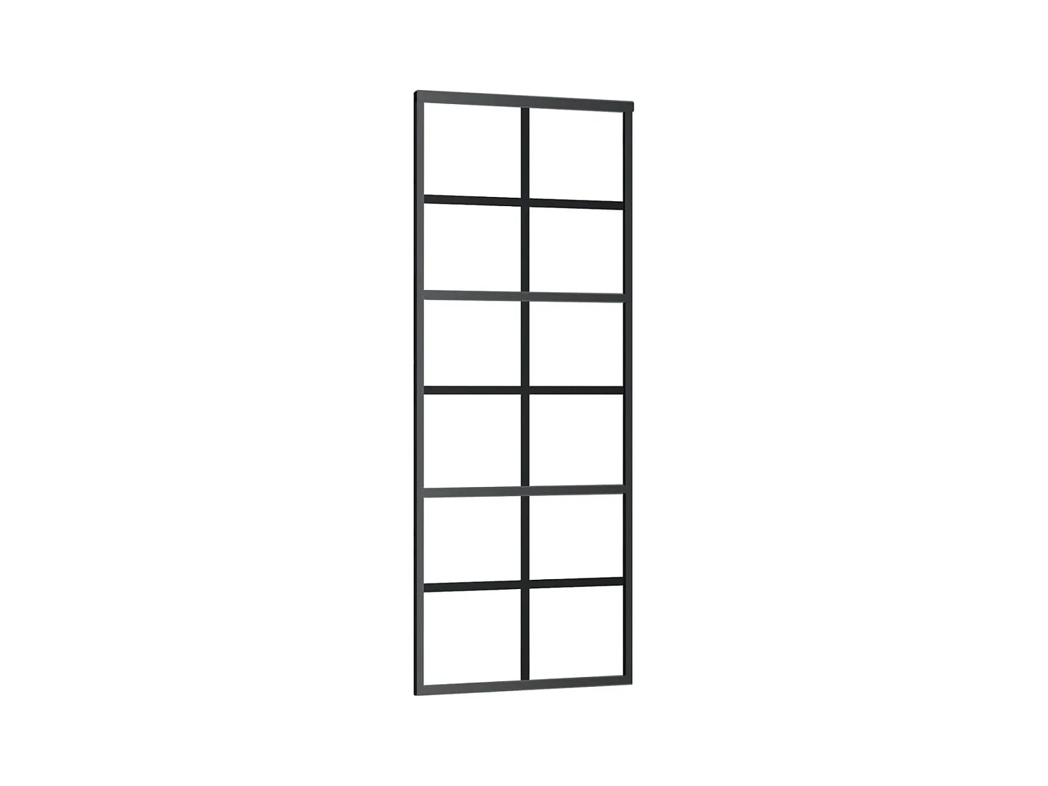 Porte coulissante Verre ESG et aluminium 76x205 cm Noir