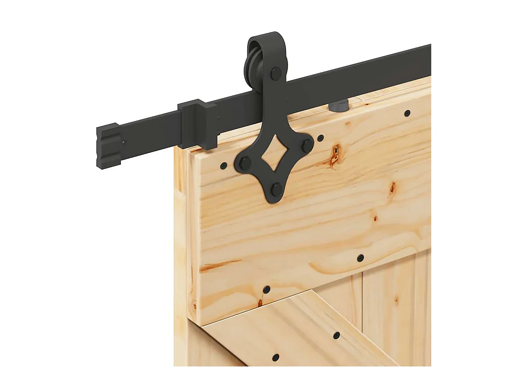 Kit puerta corredera y herrajes 80x210 cm pino macizo