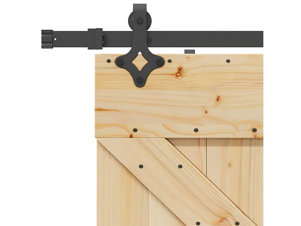 Kit puerta corredera y herrajes 80x210 cm pino macizo
