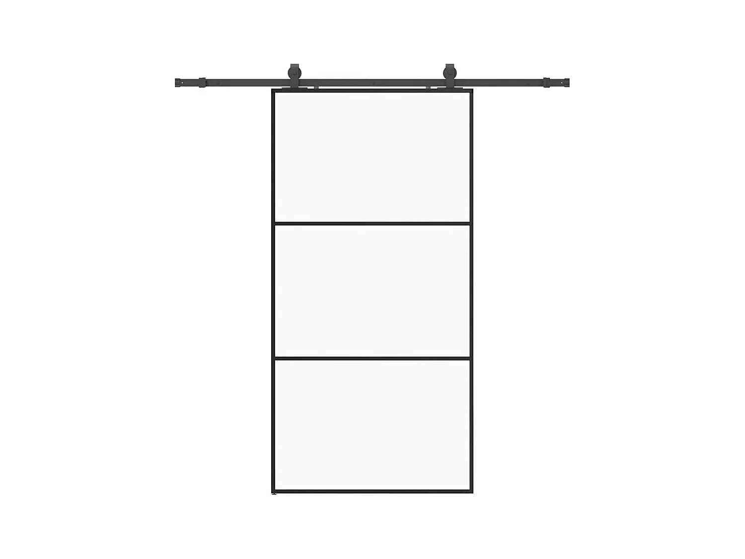 Kit ferramenta per porta scorrevole nero 102x205cm vetro ESG