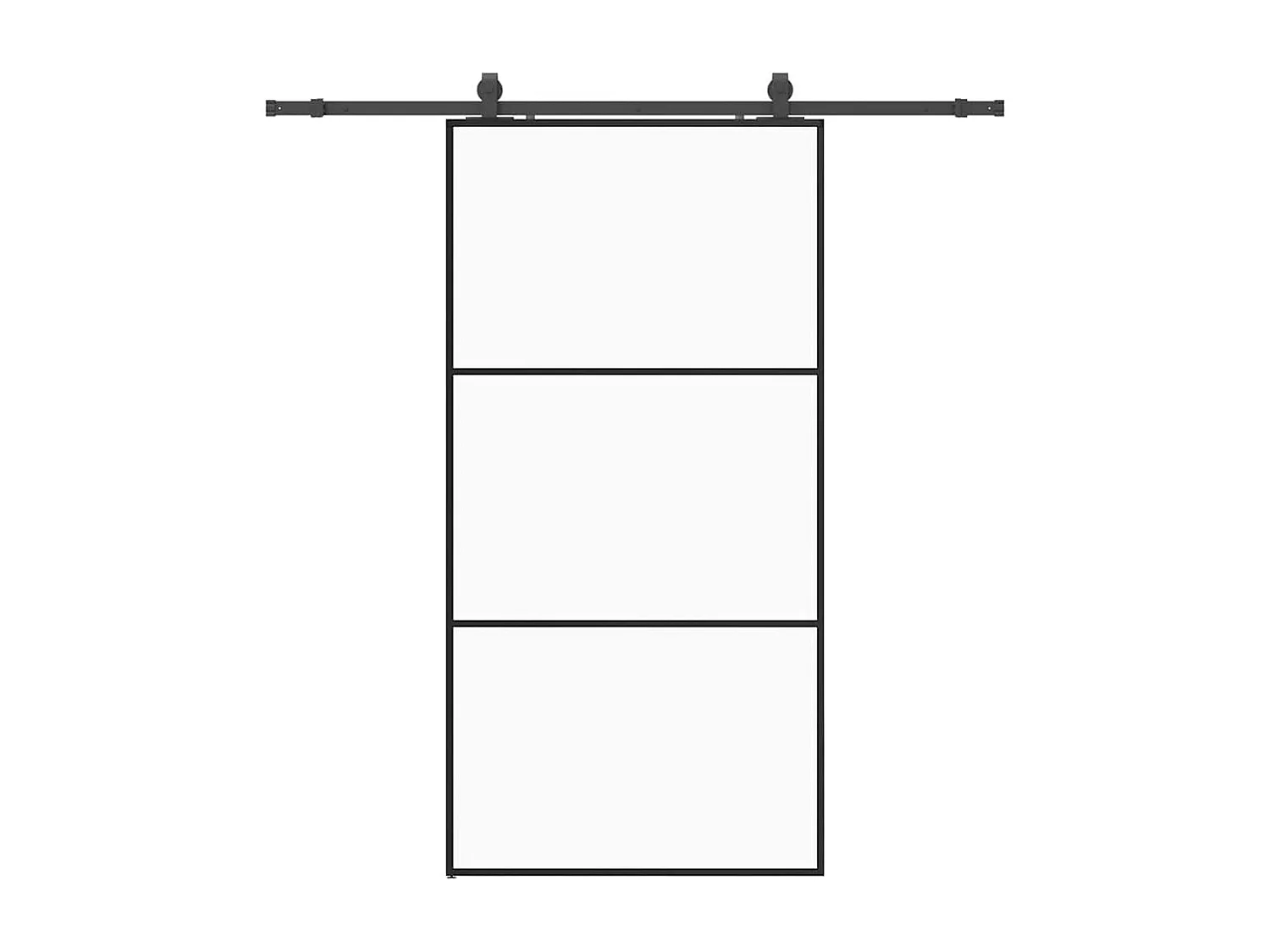 Kit ferramenta per porta scorrevole nero 102x205cm vetro ESG