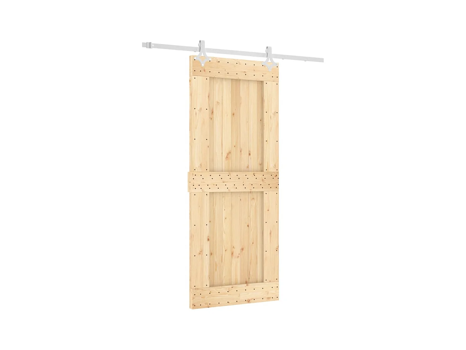 Kit porta scorrevole e ferramenta 85x210 cm in pino massello