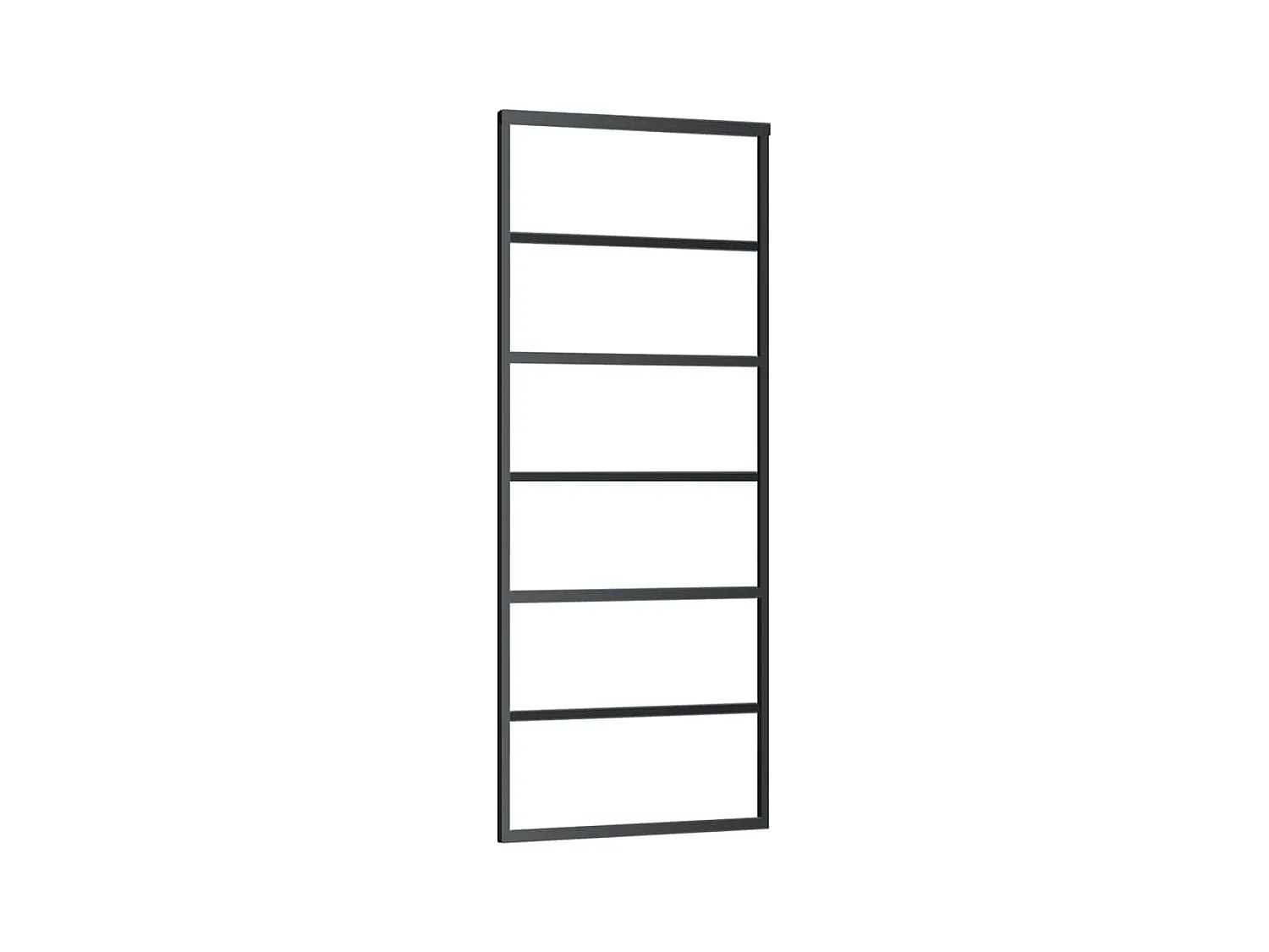 Schuifdeurbeslagset zwart 76x205 cm ESG-glas