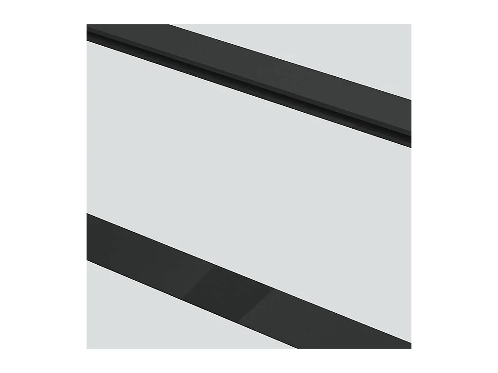 Schuifdeurbeslagset zwart 76x205 cm ESG-glas