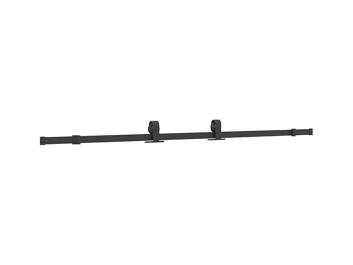 Schiebetürbeschlagsatz schwarz 90x205 cm ESG Glas