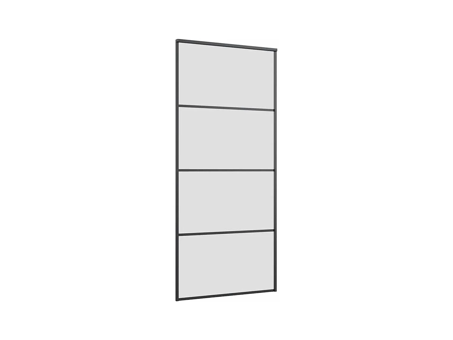 Porte coulissante kit de quincaillerie noir 90x205 cm verre ESG