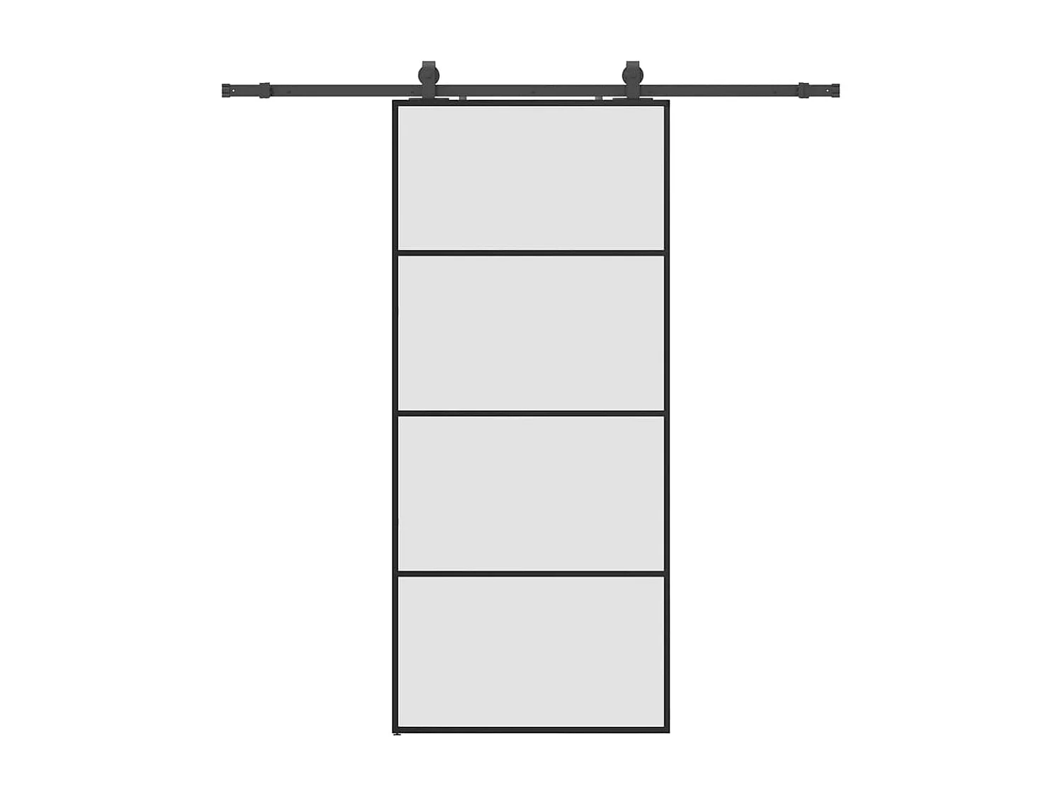 Kit herrajes para puerta corredera negra 90x205 cm cristal ESG