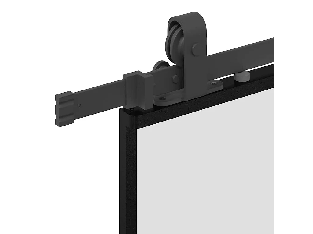 Kit herrajes para puerta corredera negra 90x205 cm cristal ESG
