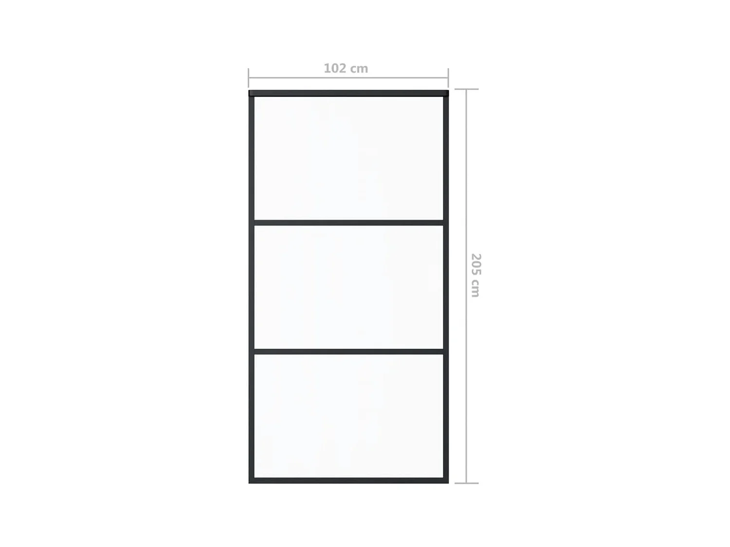 Porta scorrevole in vetro ESG e alluminio 102x205 cm Nero