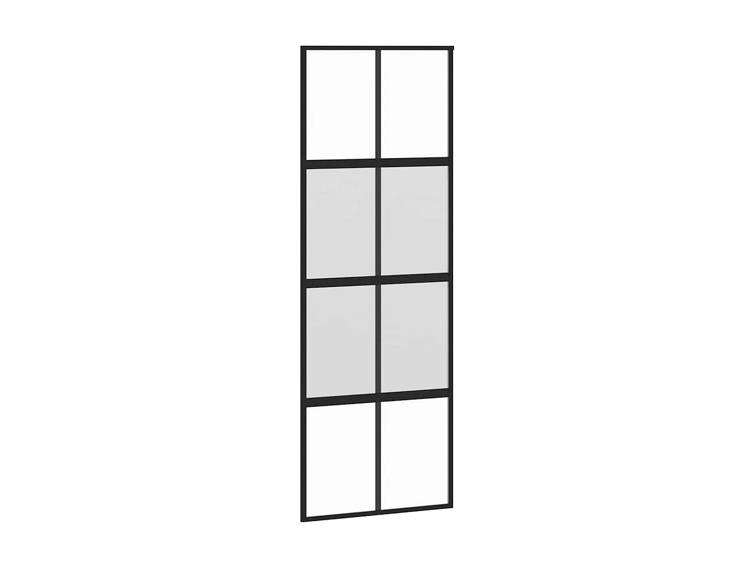 Porte coulissante kit quincaillerie noir 76x205 cm verre trempé