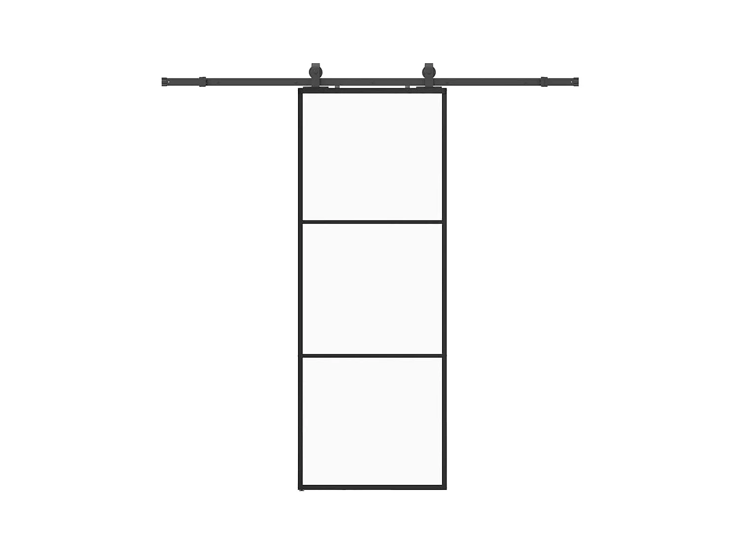 Kit ferramenta per porta scorrevole nero 76x205 cm vetro ESG