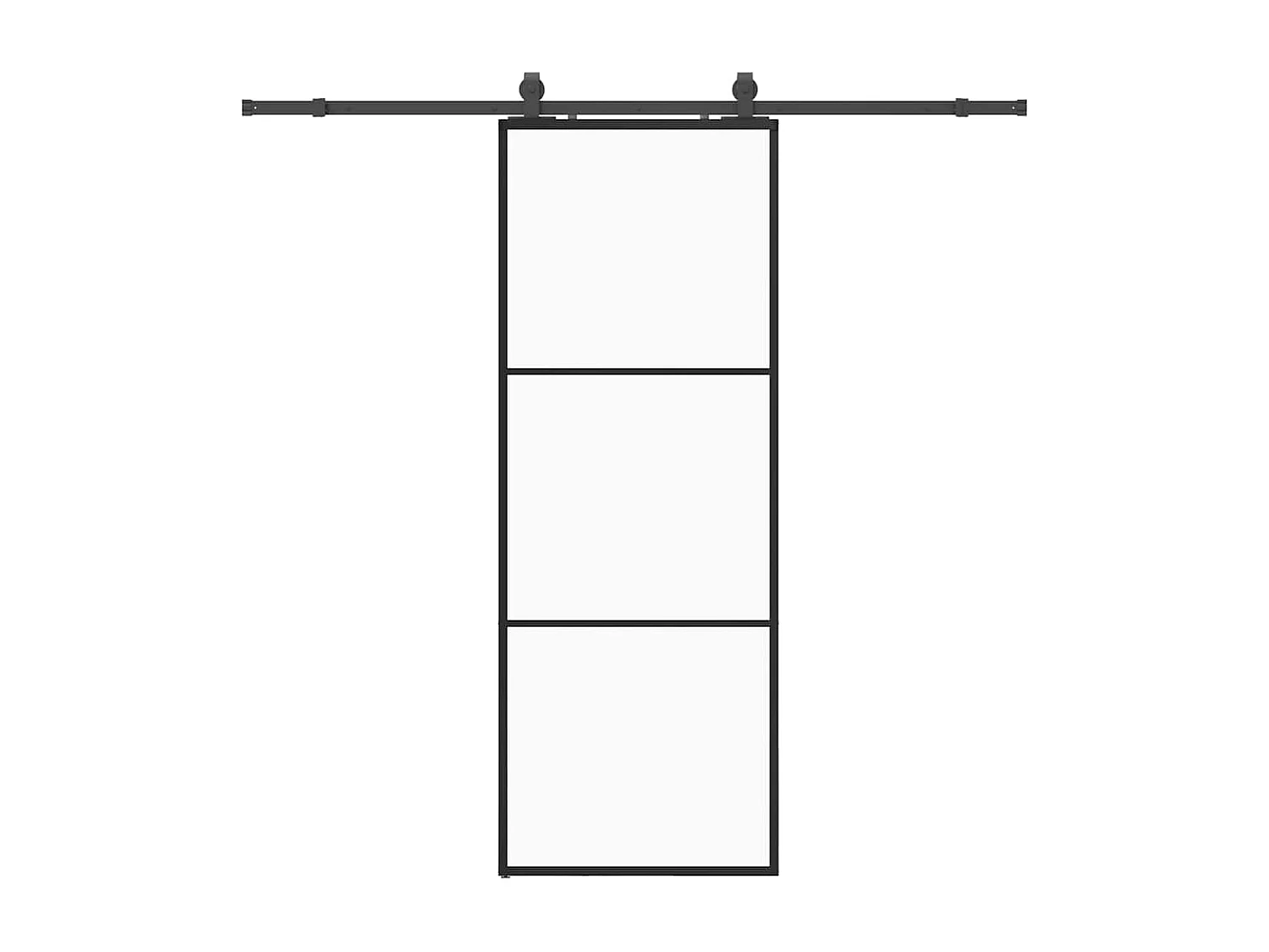 Kit ferramenta per porta scorrevole nero 76x205 cm vetro ESG