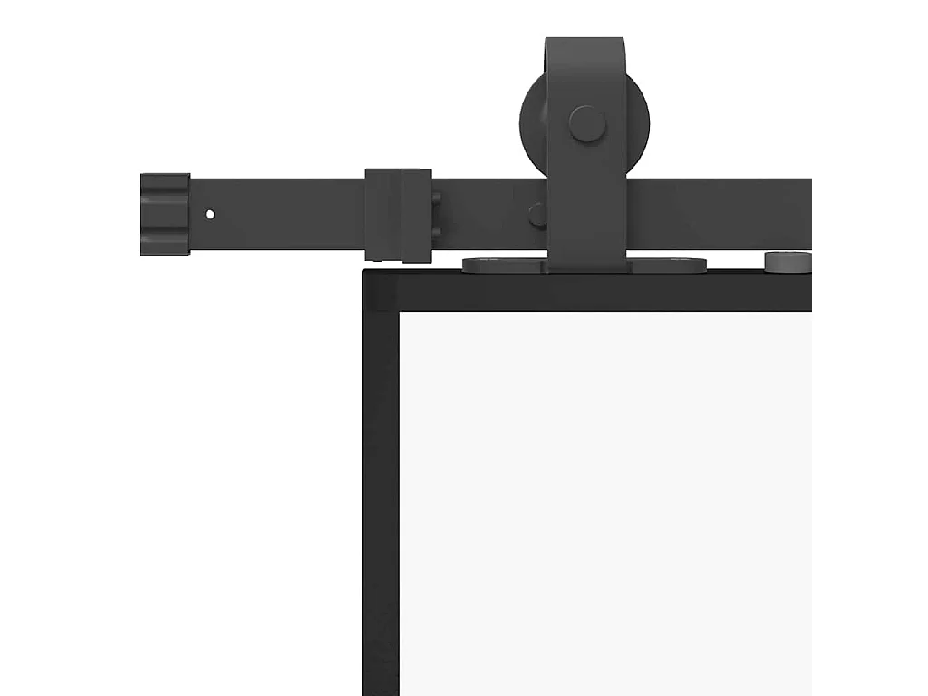 Kit ferramenta per porta scorrevole nero 76x205 cm vetro ESG