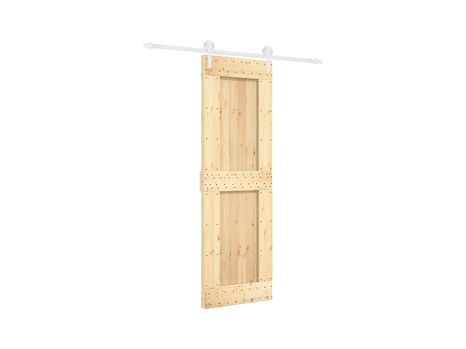 Porte coulissante et kit de quincaillerie 70x210 cm pin massif