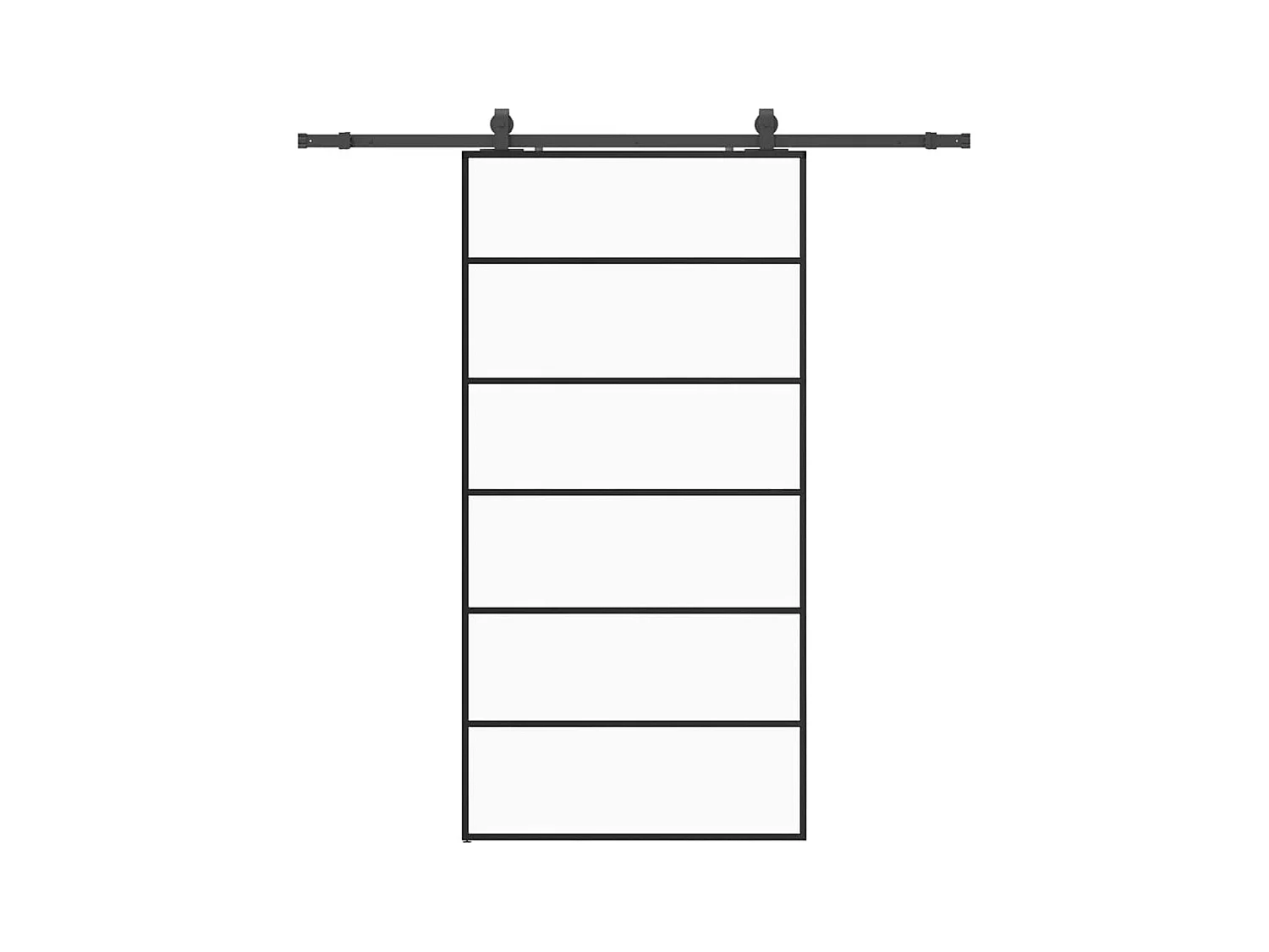 Porte coulissante kit de quincaillerie noir 102x205cm verre ESG