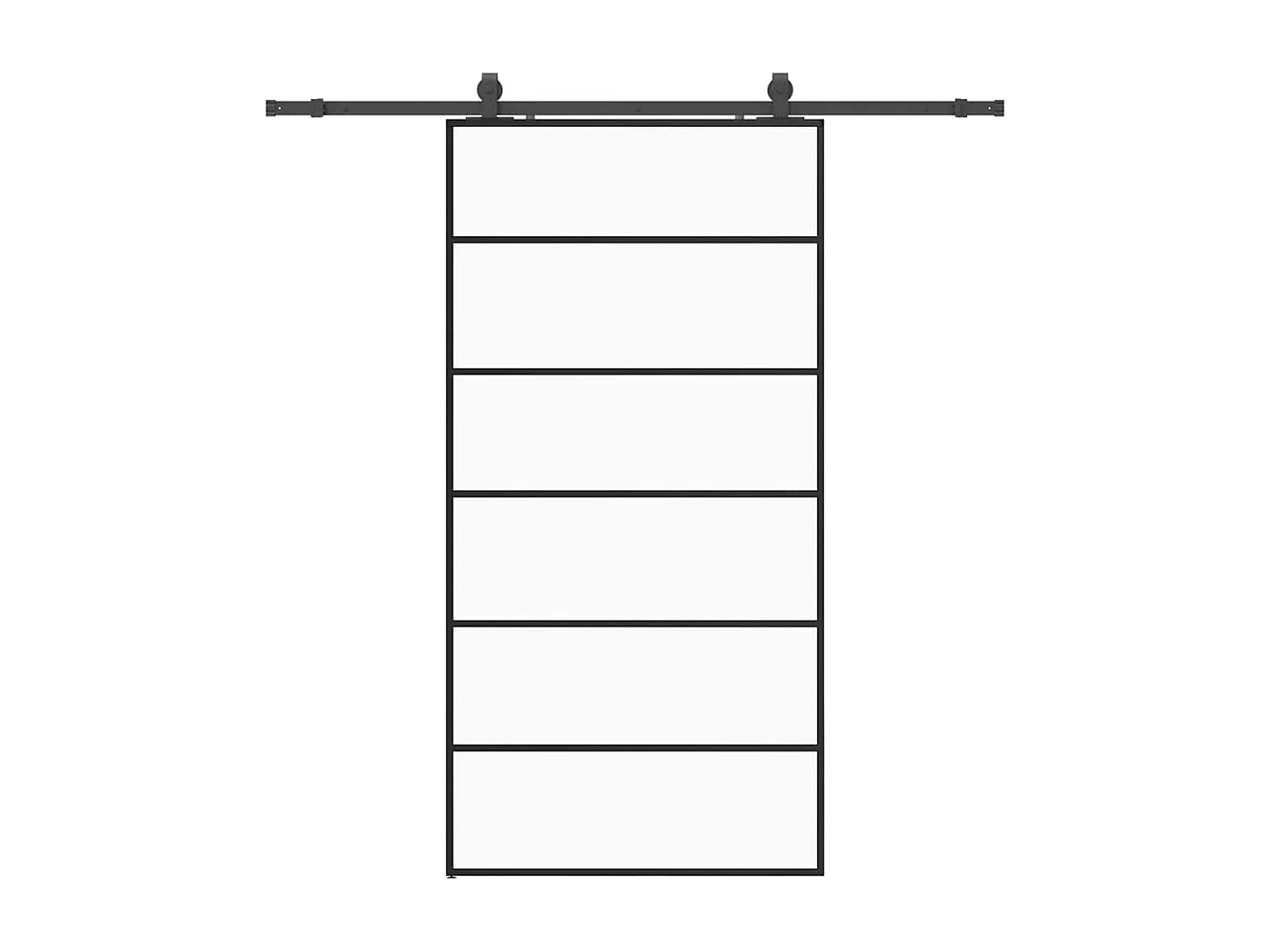 Porte coulissante kit de quincaillerie noir 102x205cm verre ESG